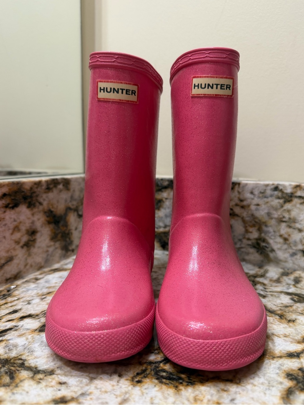 Child Sparkle Pink Hunter rain boots
